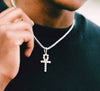 COLGANTE CRUZ DIAMANTES Y CADENA TENNIS CHAIN